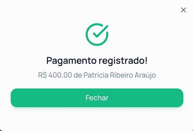 Pagamento registrado