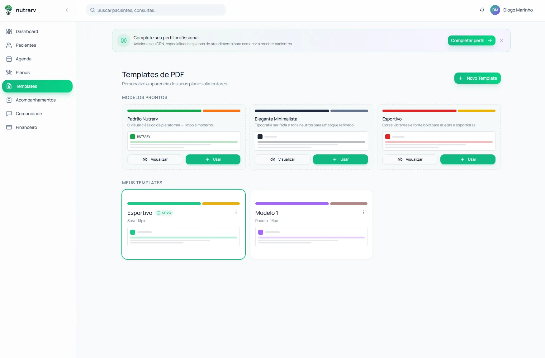 Templates de PDF personalizáveis